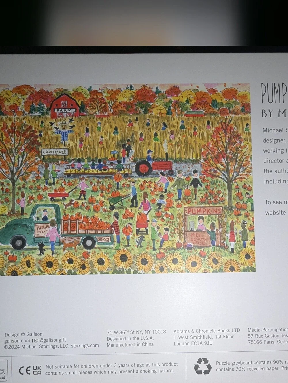 NEW - 1000 PIECE GALISON PUZZLE - Pumpkin Patch
